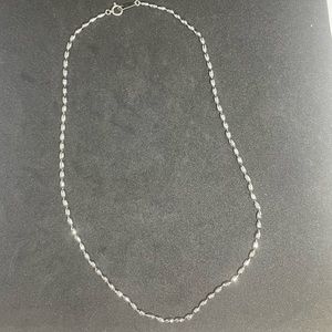 16” Platinum Beaded Necklace w/ Clasp